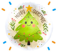 Merry Christmas Kerstboom Helium Ballon - Gevuld Met Helium - 46 cm - Ballonnenshop.nl