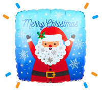 Merry Christmas Kerstman Helium Ballon - Gevuld Met Helium - 46 cm - Ballonnenshop.nl