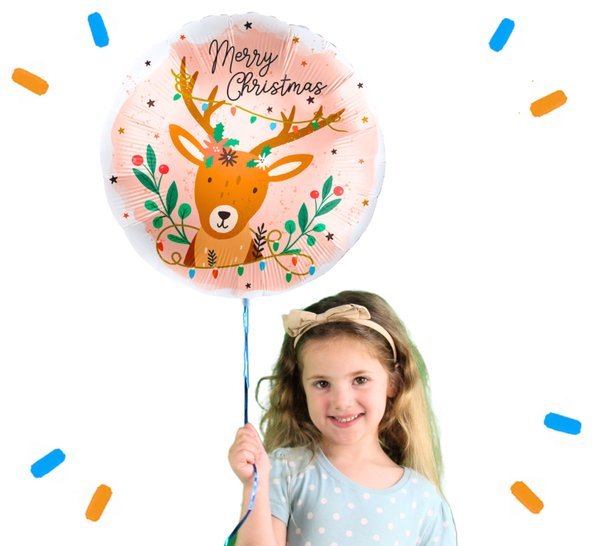 Merry Christmas Rendier Helium Ballon - Gevuld Met Helium - 46 cm - Ballonnenshop.nl