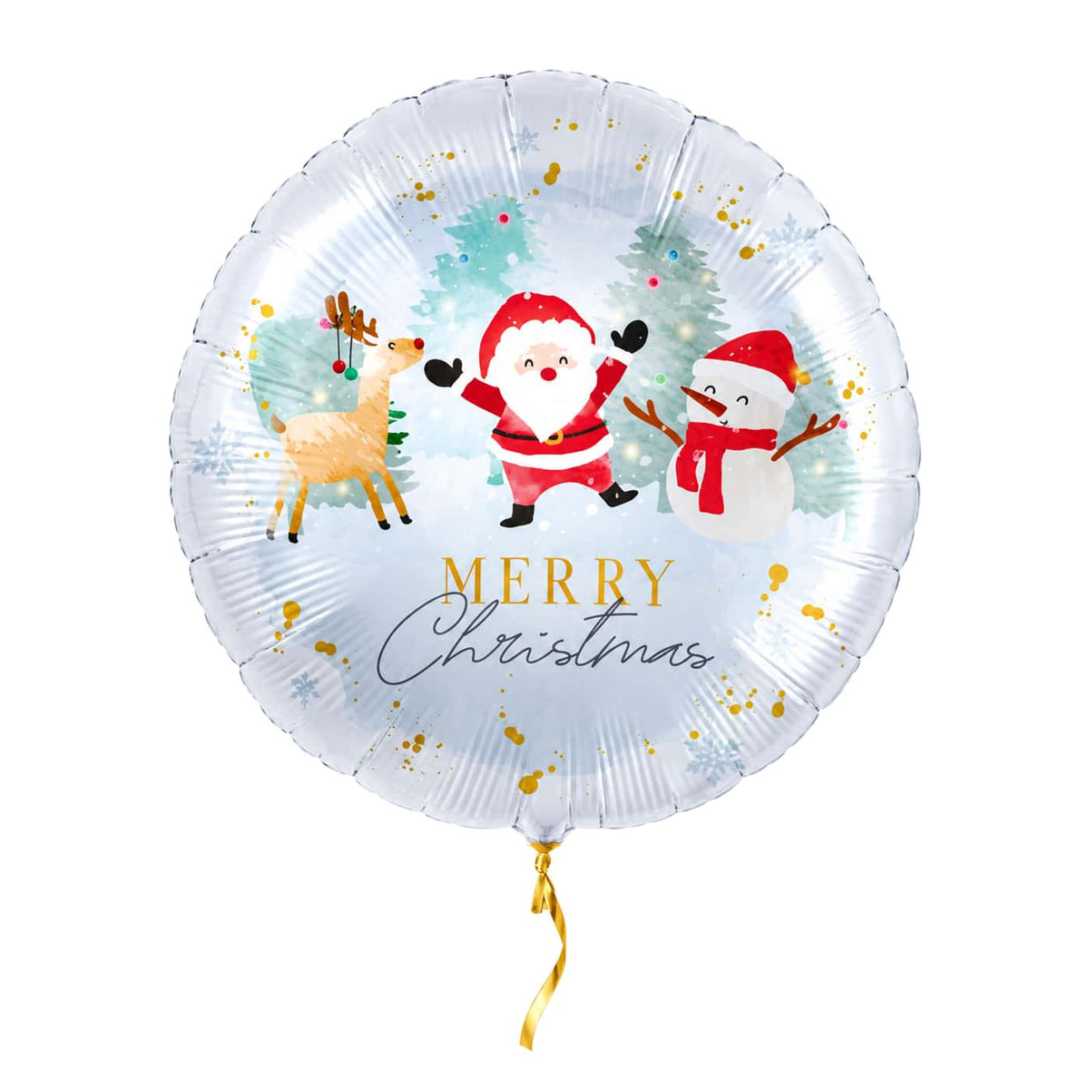 Merry Christmas Santa & Vrienden – met helium gevuld, met gouden lint