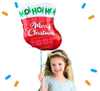 Merry Christmas Sok Helium Ballon - Gevuld Met Helium - 45 cm - Ballonnenshop.nl