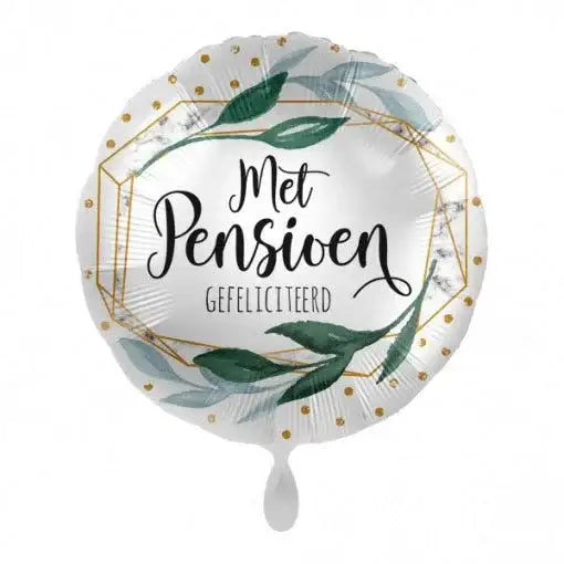 Met Pensioen Gefeliciteerd Folie Ballon - 43 cm - Ballonnenshop.nl