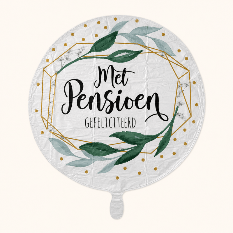 Met Pensioen Gefeliciteerd Folie Ballon - 43 cm - Ballonnenshop.nl