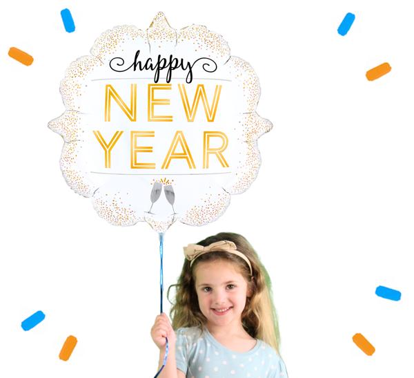 Metallic New Year Diamond Helium Ballon - Gevuld Met Helium - 61 cm - Ballonnenshop.nl