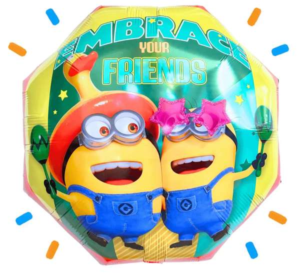 Minion Embrace Your Friends Helium Ballon - Gevuld Met Helium - 65 cm - Ballonnenshop.nl