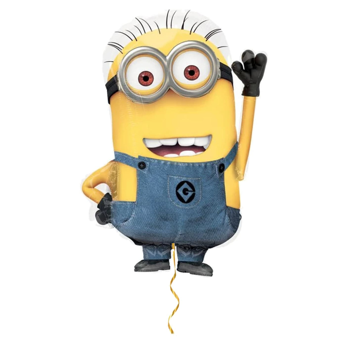 Minion Helium Ballon – helium gevuld met metallic gouden lint – Ballonnenshop.nl