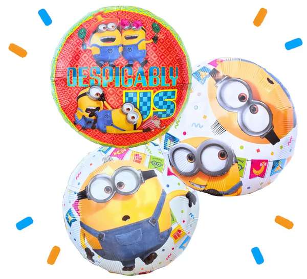 Minion Trosje Geel/Wit/Rood - Gevuld Met Helium - 46 cm - Ballonnenshop.nl