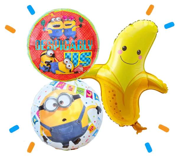 Minion Trosje Met Banaan - Gevuld Met Helium - 76 cm - Ballonnenshop.nl