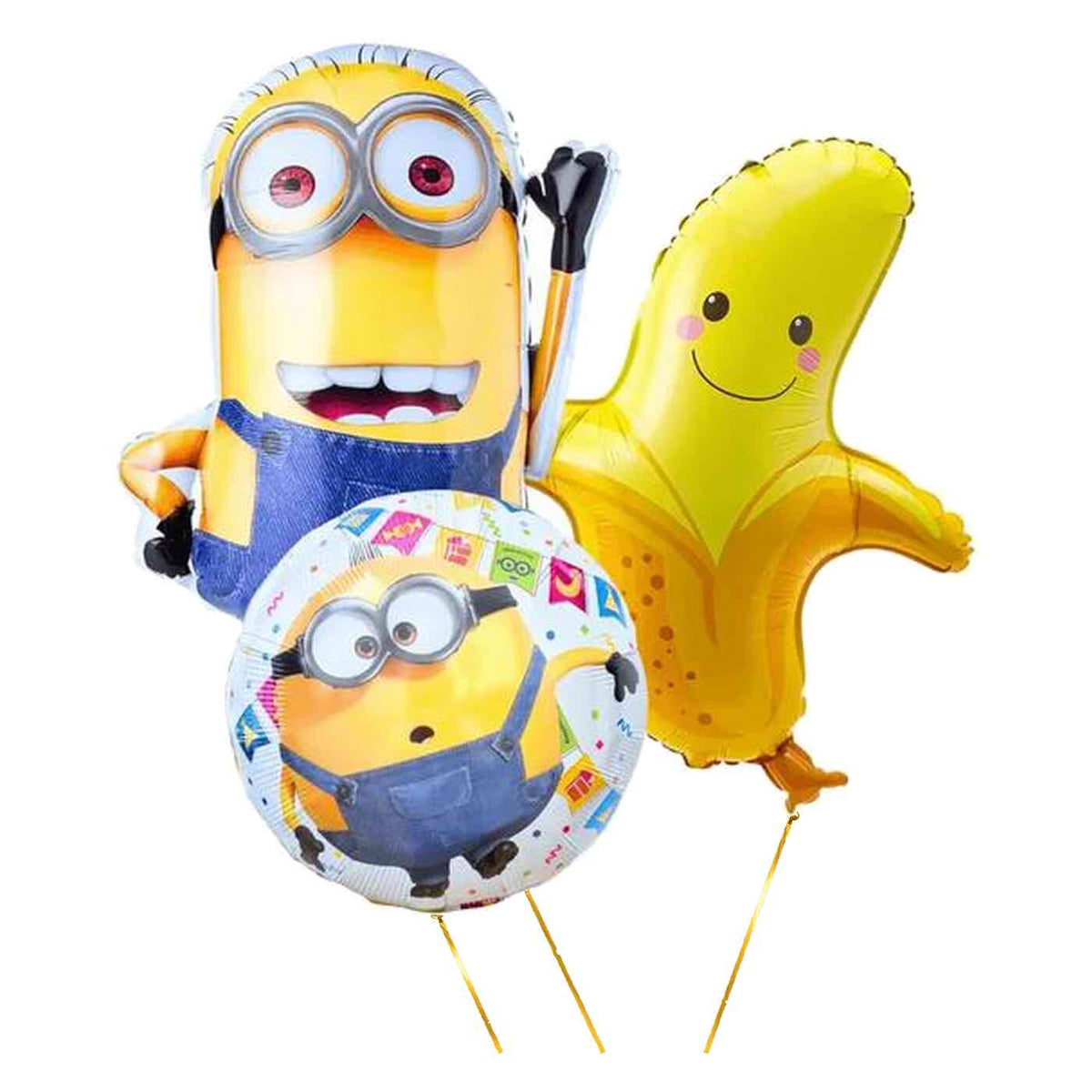 Minion Trosje XL Met Banaan - Gevuld Met Helium - 76 cm - Ballonnenshop.nl
