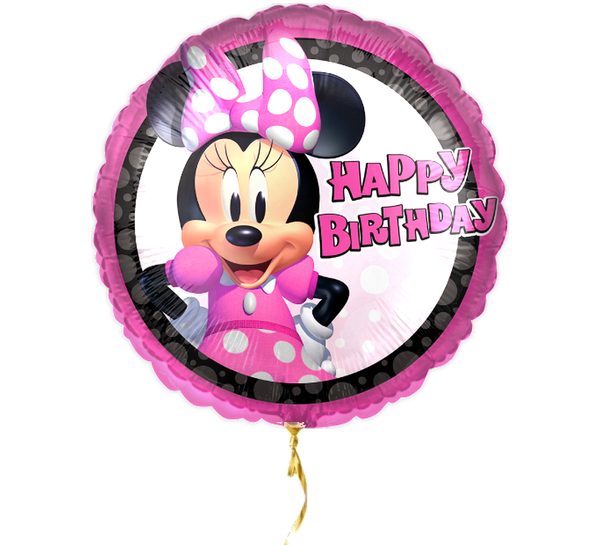 Minnie Mouse Happy Birthday Helium Ballon - Gevuld Met Helium - 46 cm - Ballonnenshop.nl