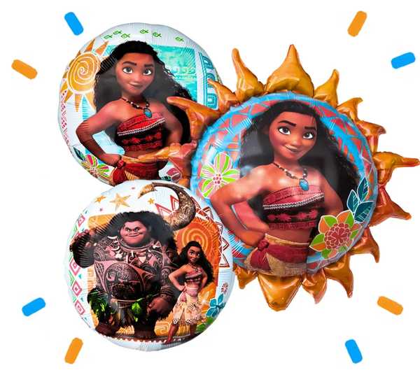 Moana Trosje Oranje/Wit/Goud – heliumgevulde ballonnen met dunne metallic-gouden lintjes op een witte achtergrond