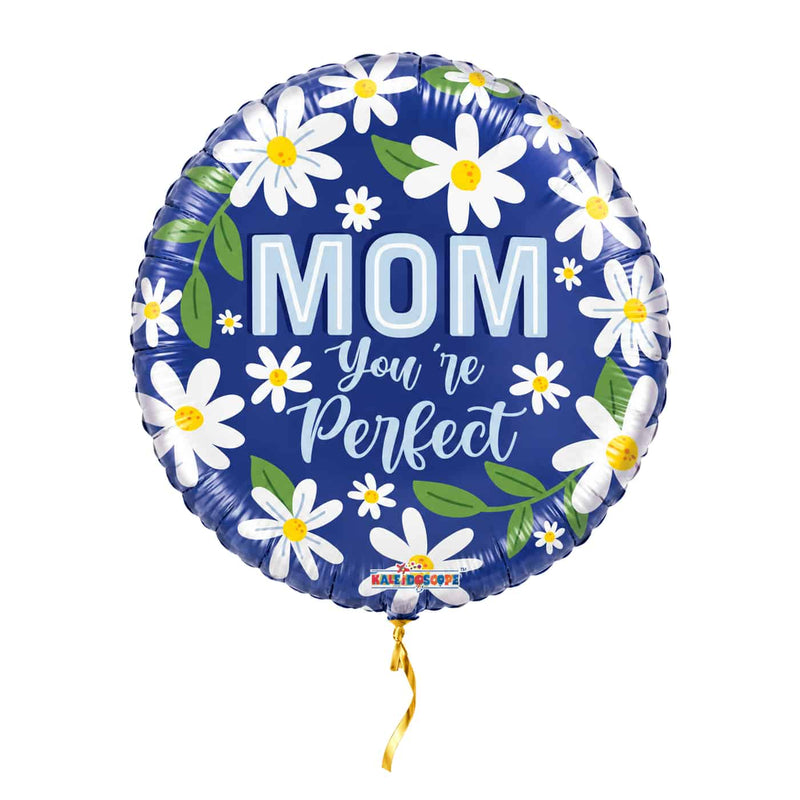 Mom You're Perfect Helium Ballon – met helium gevuld, met gouden lint