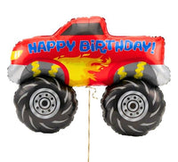 Monstertruck Happy Birthday Helium Ballon - Gevuld Met Helium - 87 cm - Ballonnenshop.nl