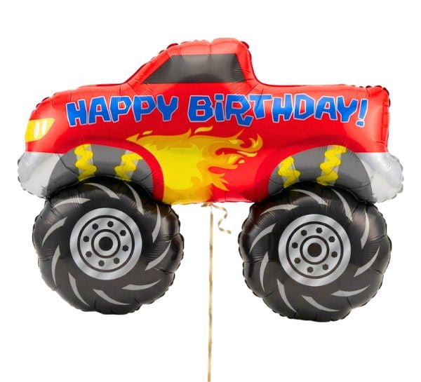 Monstertruck Happy Birthday Helium Ballon - Gevuld Met Helium - 87 cm - Ballonnenshop.nl
