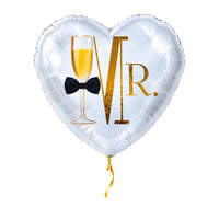 MR. Helium Ballon – met helium gevuld, met gouden lint