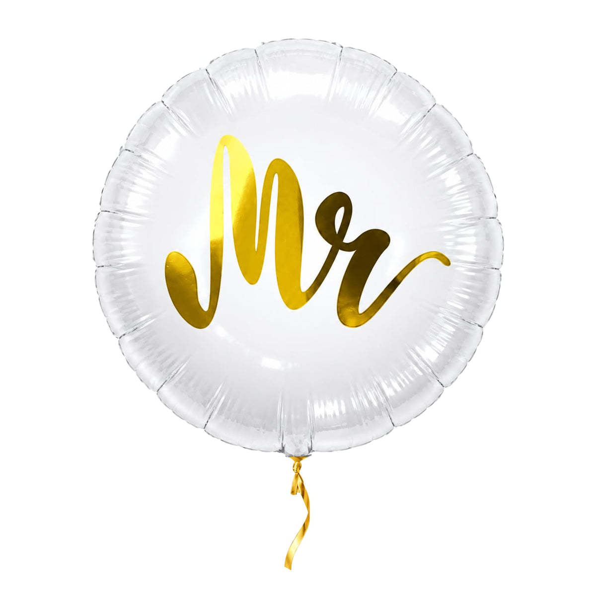 Mr Helium Ballon Goud – met helium gevuld, met gouden lint
