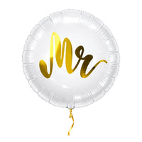 Mr Helium Ballon Goud – met helium gevuld, met gouden lint