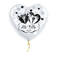 Mr & Mr Helium Ballon – met helium gevuld, met gouden lint