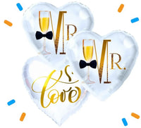 Mr & Mr Love Trosje Helium Ballonnen - Gevuld Met Helium - 46 cm - Ballonnenshop.nl