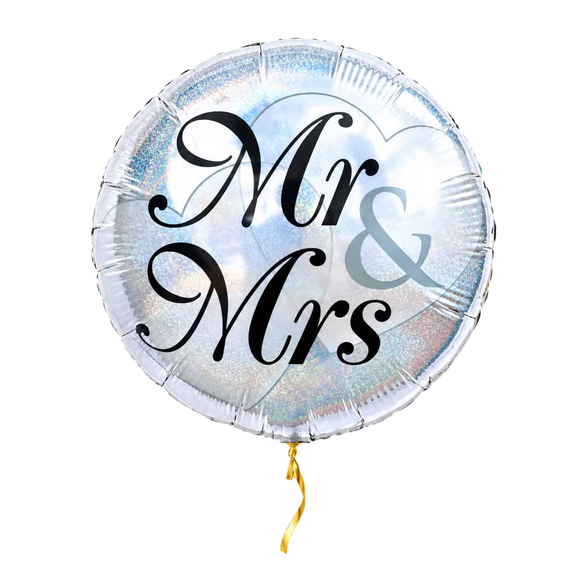 Mr & Mrs Helium Ballon – met helium gevuld, met gouden lint