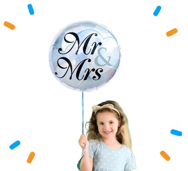 Mr & Mrs Helium Ballon - Gevuld Met Helium - 45 cm - Ballonnenshop.nl