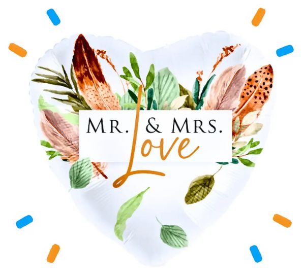 Mr & Mrs Love Helium Ballon Gevuld Met Helium - 46 cm - Ballonnenshop.nl
