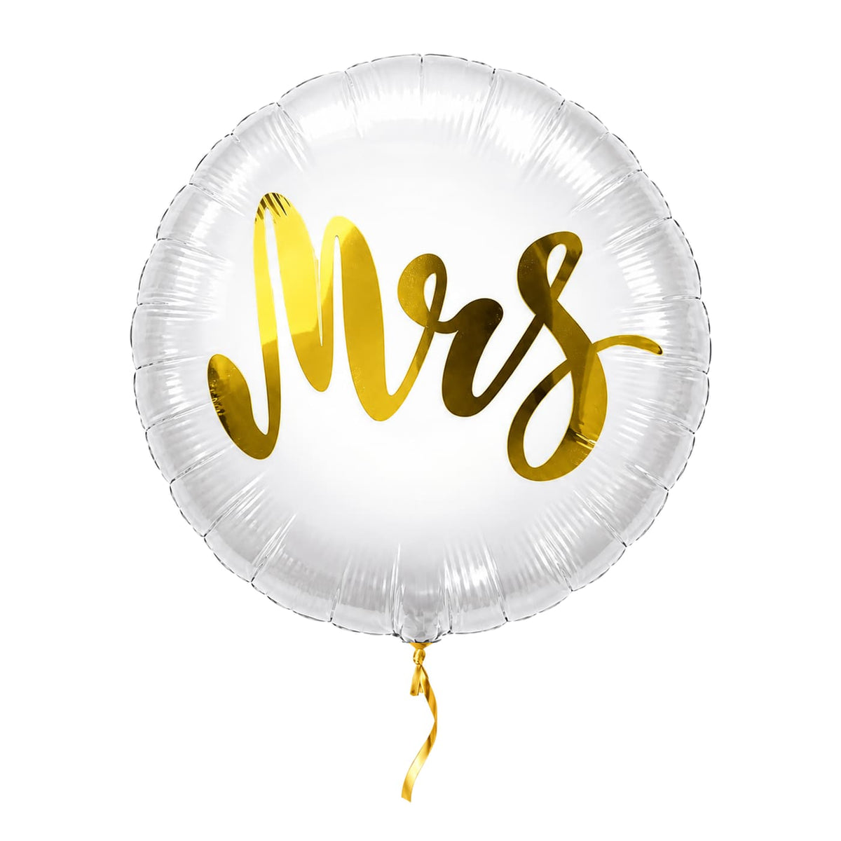 Mrs Helium Ballon Goud – met helium gevuld, met gouden lint