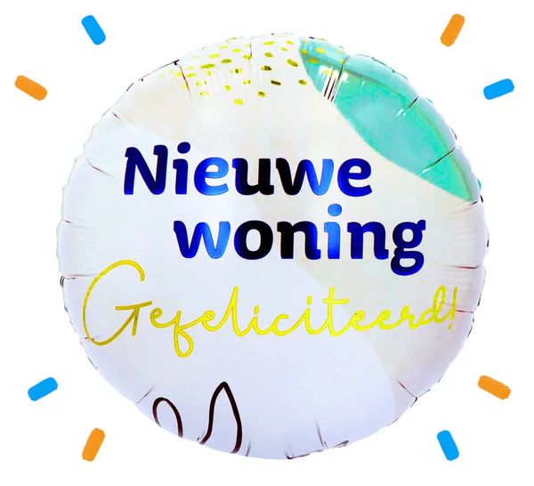 Nieuwe Woning Gefeliciteerd Helium Ballon - Gevuld Met Helium - 46 cm - Ballonnenshop.nl
