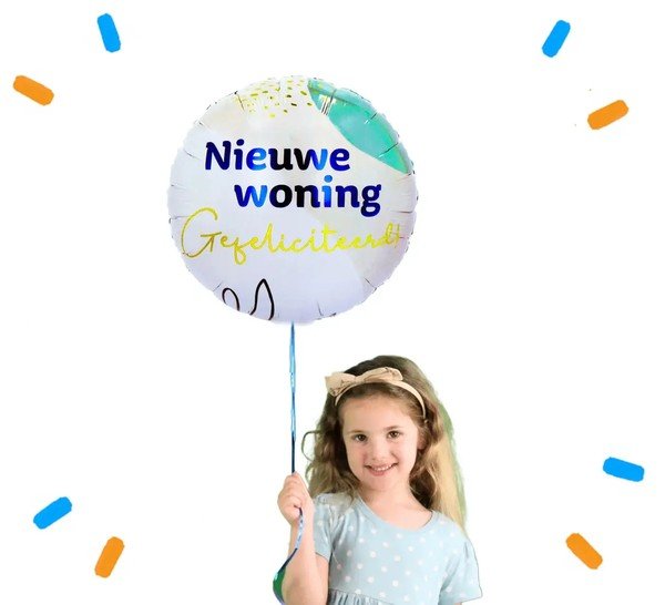 Nieuwe Woning Gefeliciteerd Helium Ballon - Gevuld Met Helium - 46 cm - Ballonnenshop.nl