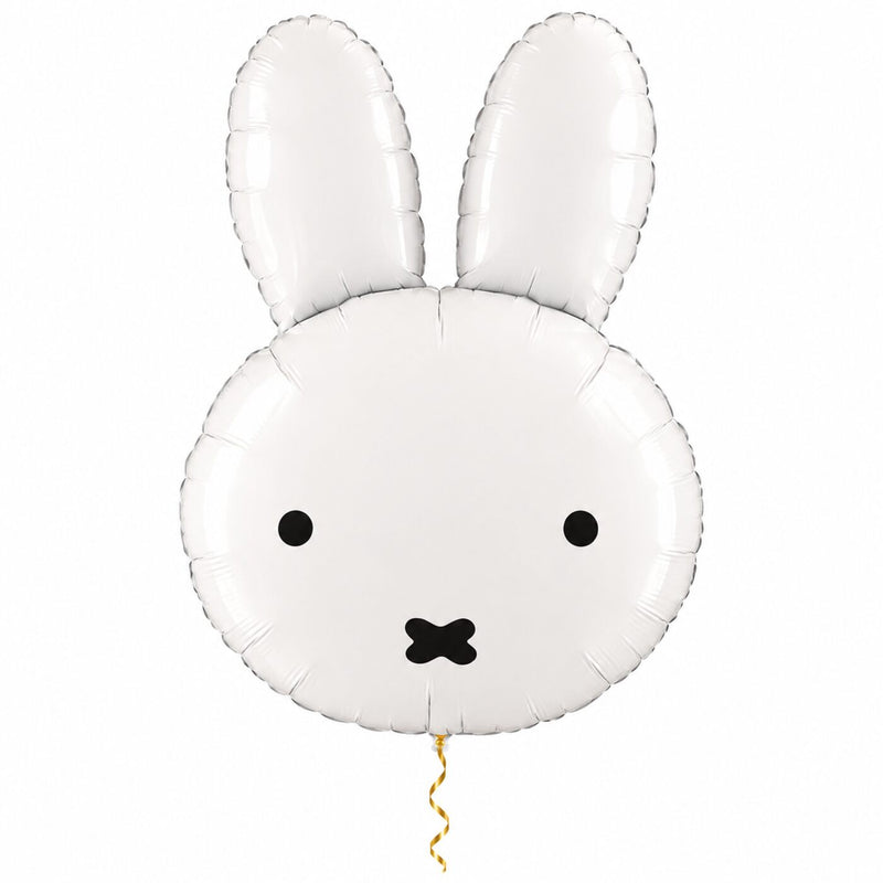 Nijntje Helium XL Ballon met dun metallic-gouden lint op witte achtergrond – Ballonnenshop.nl