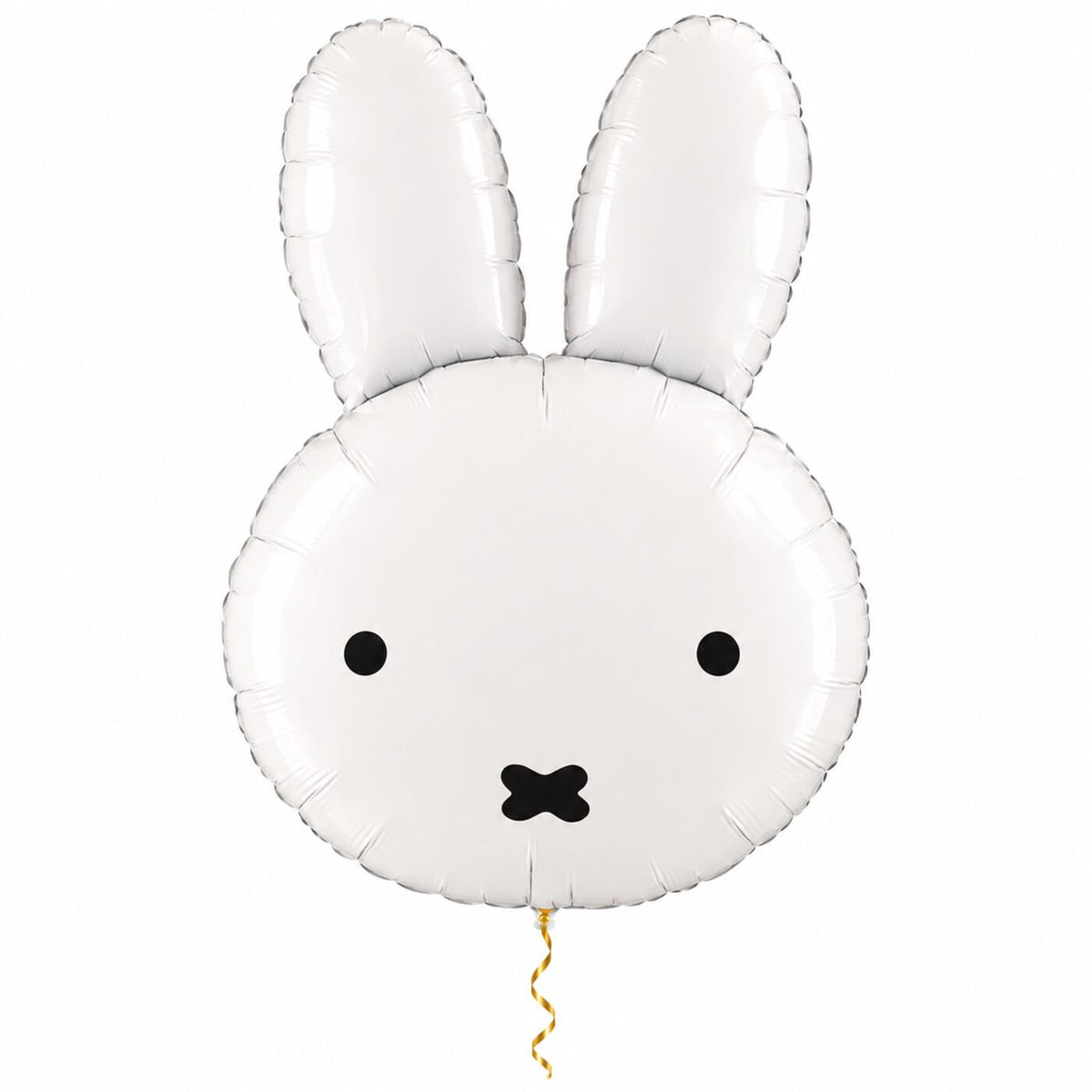 Nijntje Helium XL Ballon met dun metallic-gouden lint op witte achtergrond – Ballonnenshop.nl