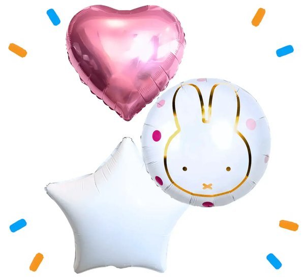 Nijntje trosje Helium Ballonnen Roze - Gevuld Met Helium - 46 cm - Ballonnenshop.nl