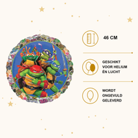 Ninja Turtle Folie Ballon - 46 cm - Ballonnenshop.nl