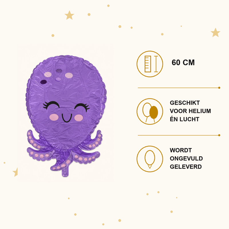 Octopus - Folie Ballon - 60 cm - Ballonnenshop.nl