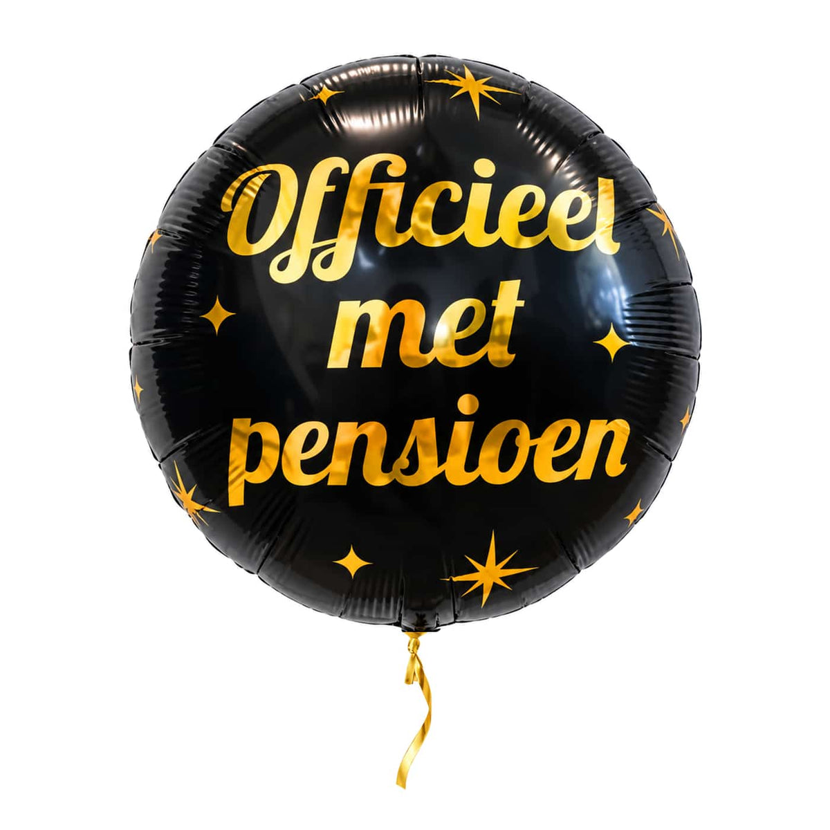 Officieel Met Pensioen Ballon – met helium gevuld, met gouden lint