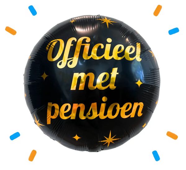 Officieel Met Pensioen Helium Ballon - Gevuld Met Helium - 46 cm - Ballonnenshop.nl