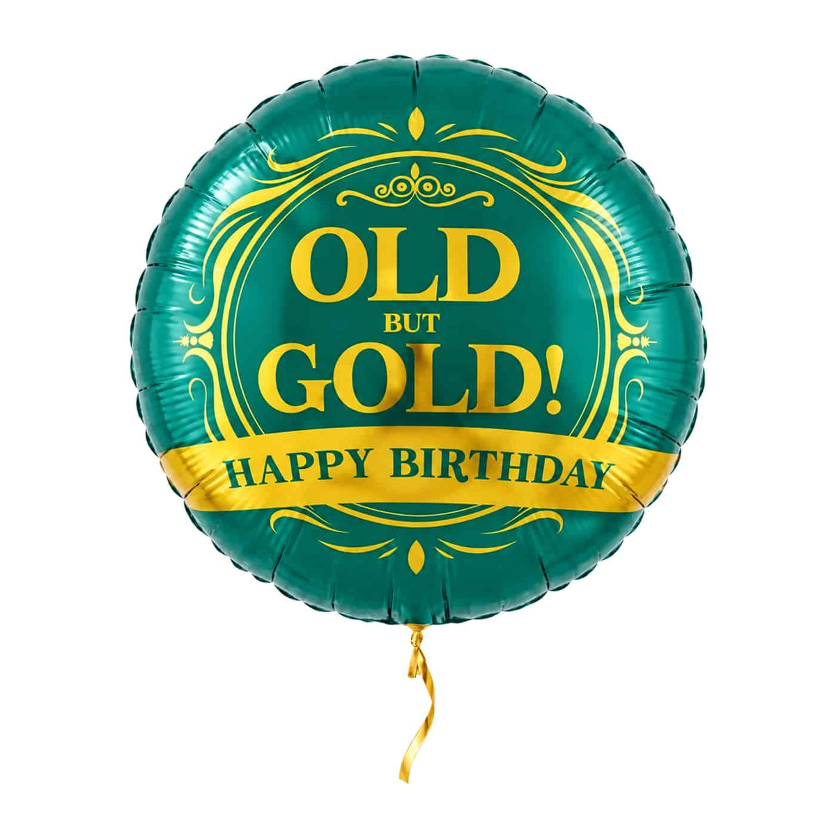 Old But Gold Helium Ballon – met helium gevuld, met gouden lint