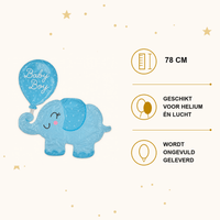 Olifant Baby Boy Folie Ballon - 78 cm - Ballonnenshop.nl