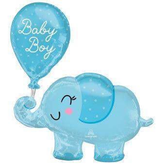 Olifant Baby Boy Folie Ballon - 78 cm - Ballonnenshop.nl