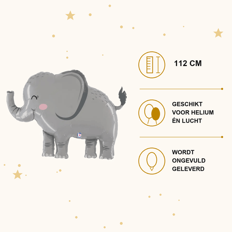 Olifant Folie Ballon - 112 cm - Ballonnenshop.nl