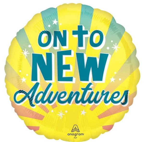 On To New Adventures Helium Ballon - Gevuld Met Helium - 46 cm - Ballonnenshop.nl