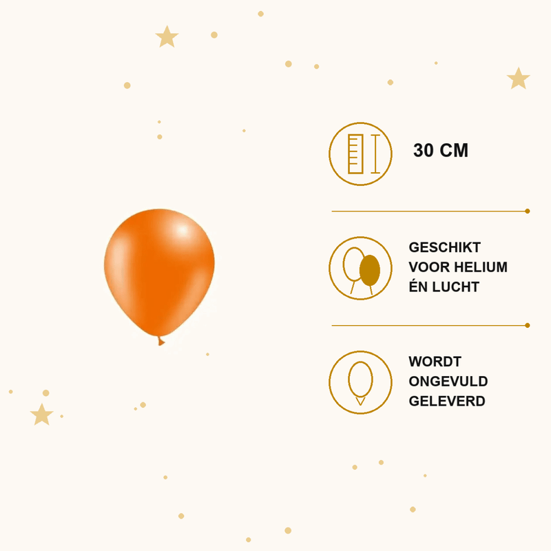 Oranje Ballonnen 10 Stuks 30 cm - Ballonnenshop.nl
