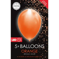 Oranje Led Ballonnen - 5 stuks - 25 cm - Ballonnenshop.nl