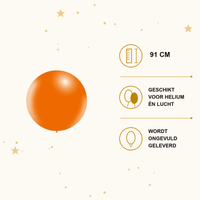 Oranje Mega Ballon XL 91 cm - Ballonnenshop.nl