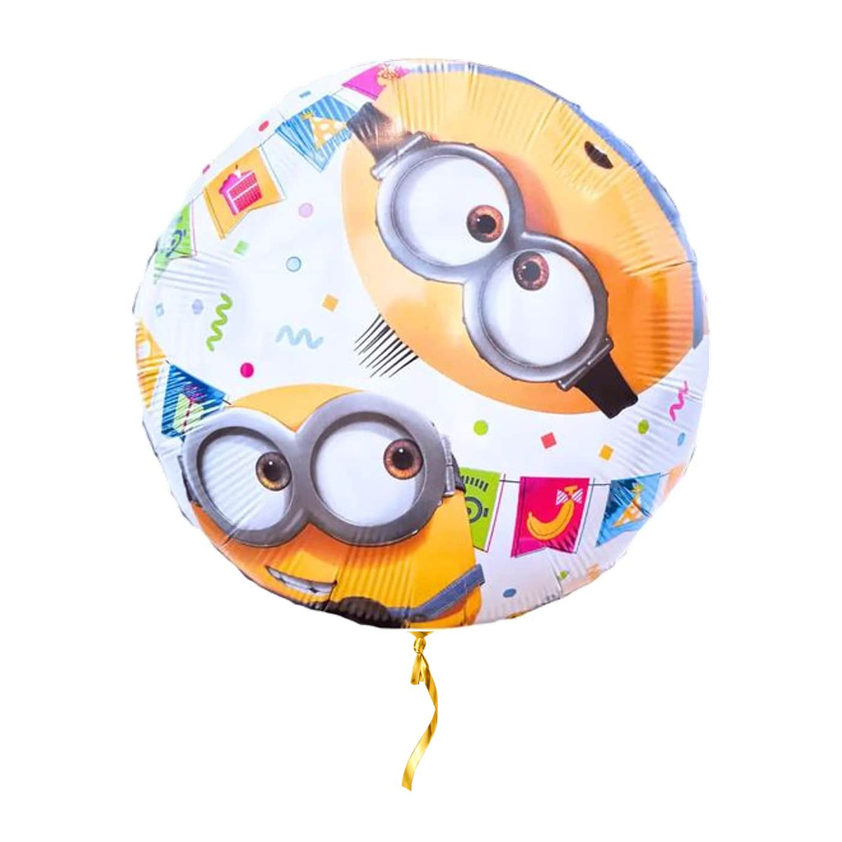 Otto Minion Helium Ballon – met helium gevuld, met gouden lint