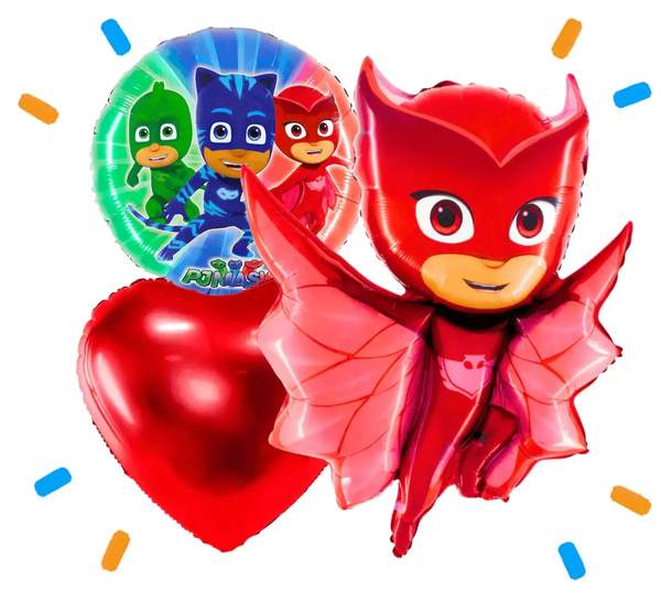 Owlette PJ Masks Trosje - Gevuld Met Helium - 78 cm - Ballonnenshop.nl
