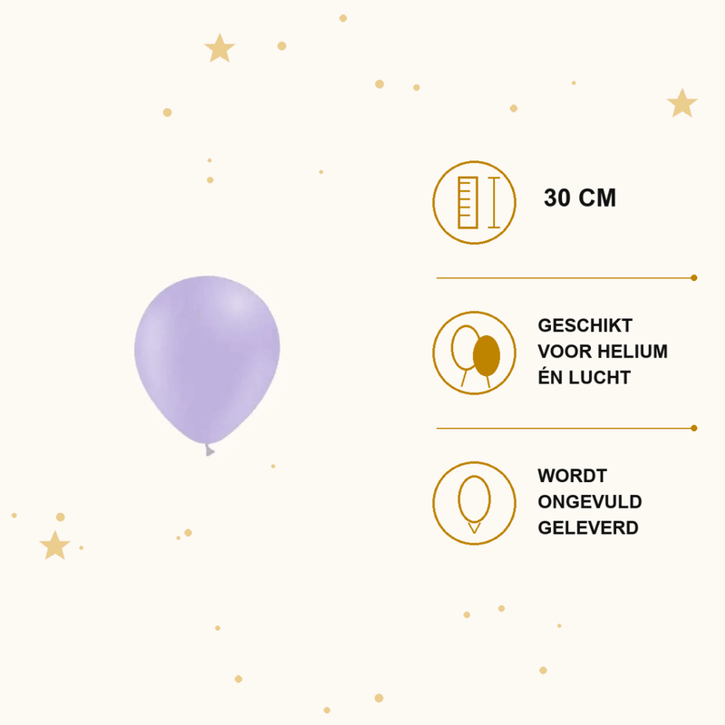 Paarse Ballonnen Pastel 10 Stuks 30 cm - Ballonnenshop.nl