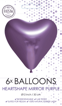 Paarse Hartjes Ballonnen - 6 stuks - 30 cm - Ballonnenshop.nl