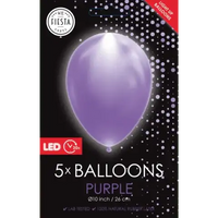 Paarse Led Ballonnen - 5 stuks - 25 cm - Ballonnenshop.nl