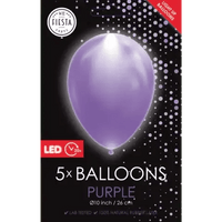 Paarse Led Ballonnen - 5 stuks - 25 cm - Ballonnenshop.nl